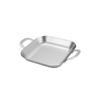 Tiefe quadratische Edelstahl-Grillpfanne - Flacher Snack-Tablett