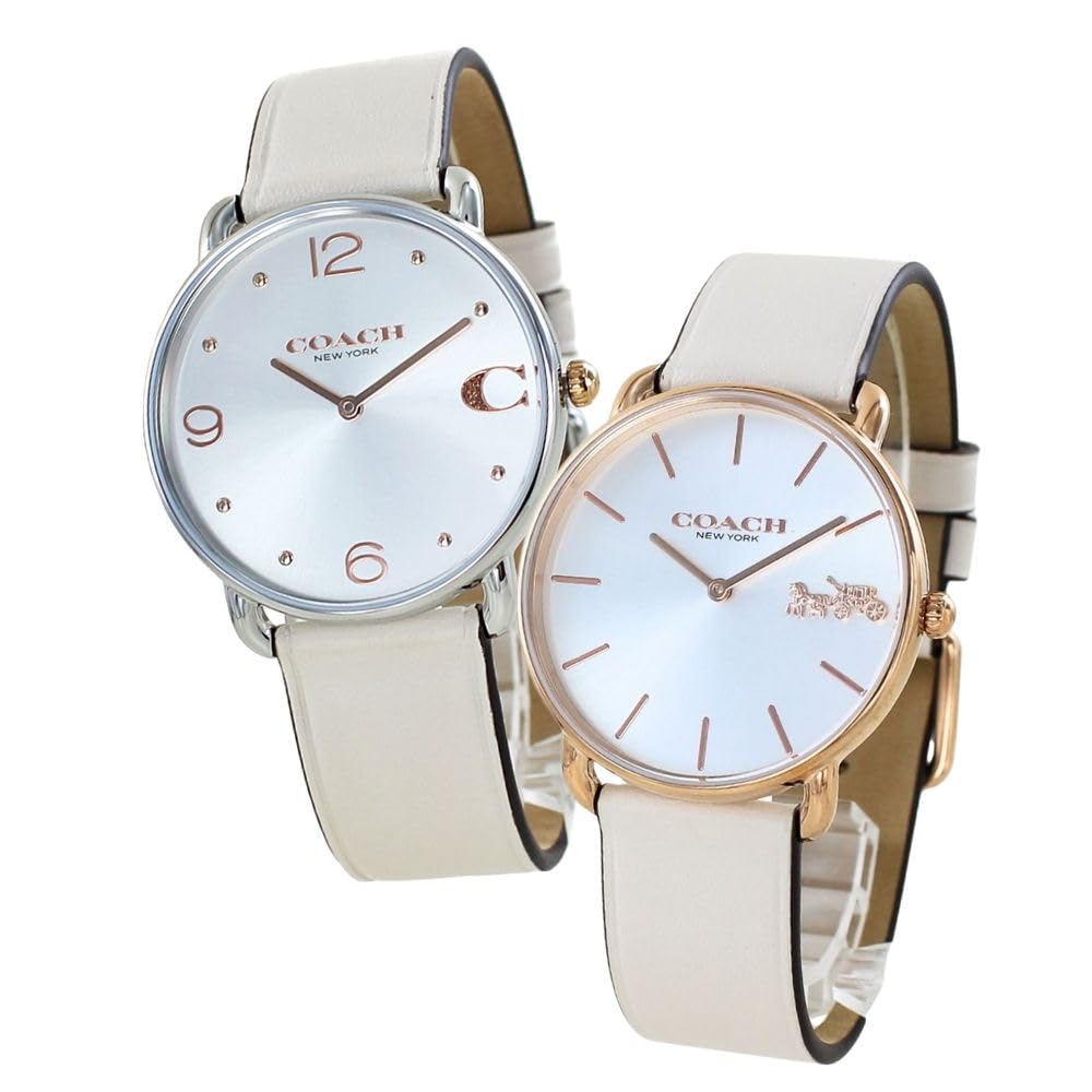 

Wristwatch Pair Watch Storage Box Elliott Same Size Pair Watch Unisex Slim Thin Leather Strap Ivory 1450420014504380 [Coach] Men s Women s [Item]