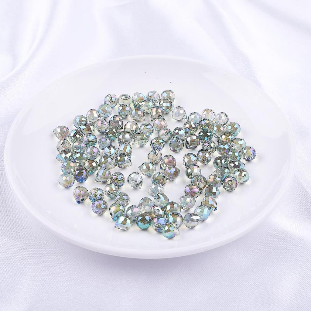 9x8mm Iridescent Glass Crystal Teardrop Beads for DIY Bracelet and Necklace Jewelry Making