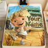 1PC Adventure Land Custom Name Patterned Flannel Blanket Suitable For All Seasons For Home Decor Warmth And Comfort Gifts Holiday Present