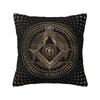 Maßgeschneiderte Freimaurer Symbol Quadrat und Zirkel Kissenbezug für Sofa Mason Luxuriöser Kissenbezug Weicher Kissenbezug