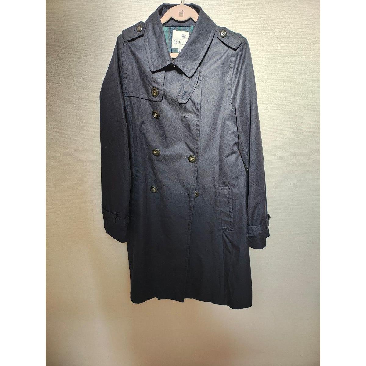 earth music&ecology trench coat navy spring coat