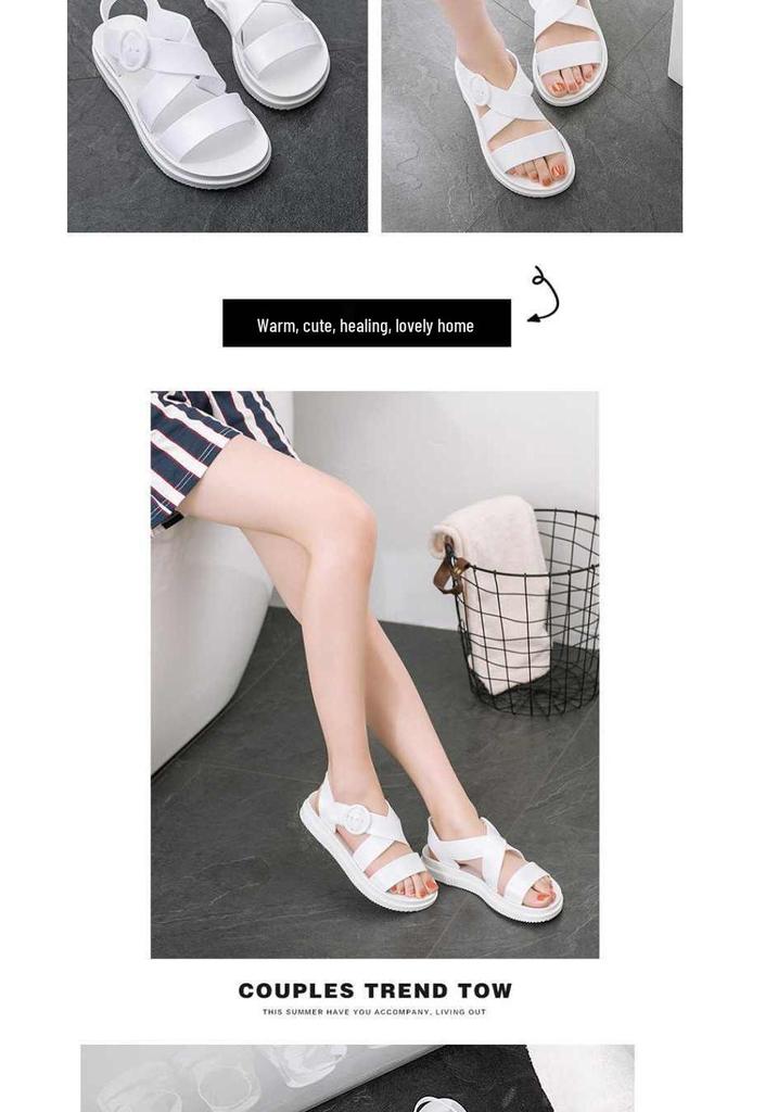 2026 Summer Women's Korean Style Roman Harajuku Flat Sandals
