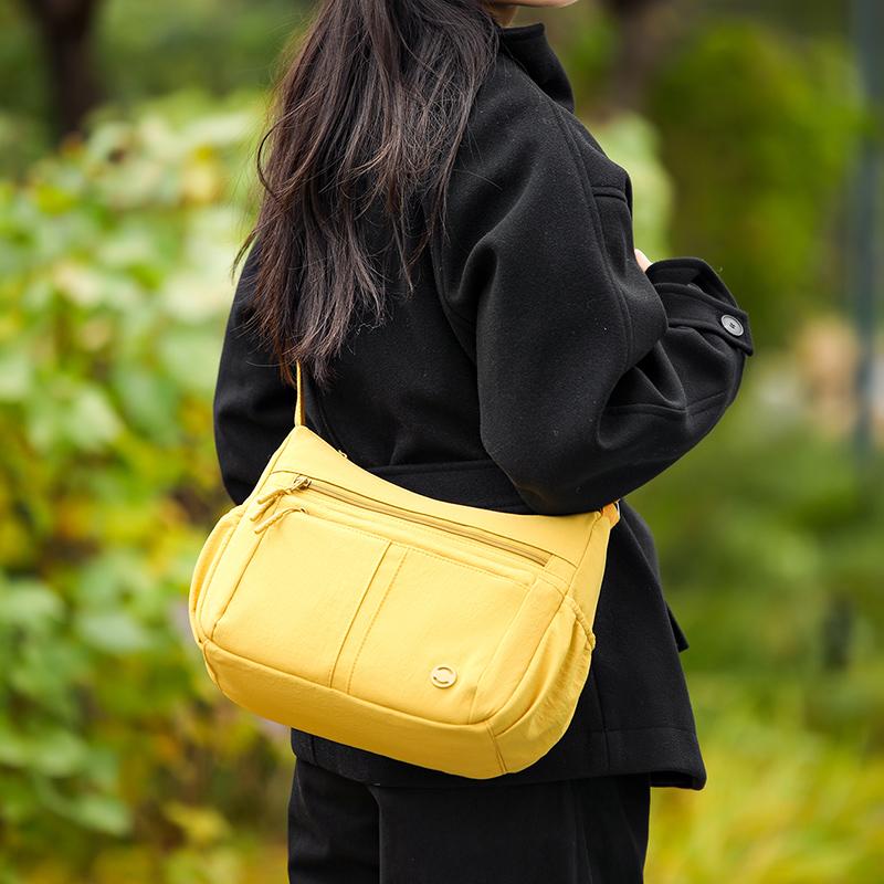 Solid Color Commuter Women's Bag Large Capacity Shoulder Crossbody Bag Multi-compartment Mobile Phone Bag