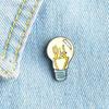 Cute Cartoon Light Bulb Brooch Pin Shirt Jeans Bag Scarf Decor Unisex Jewelry