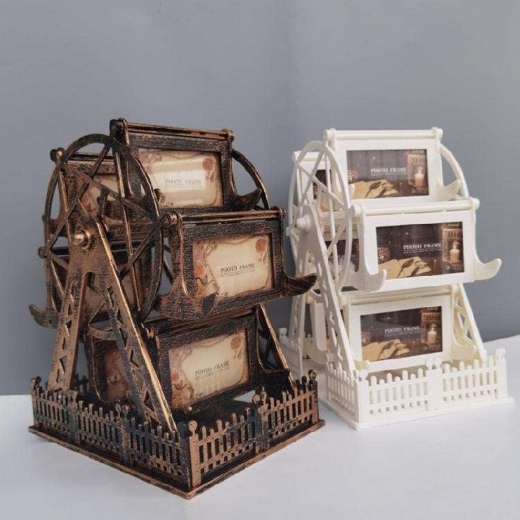 Dekoratives Riesenrad-Design Fotohalter für 12 Fotos Mit leicht austauschbarem drehendem Bilderrahmen Geschenk