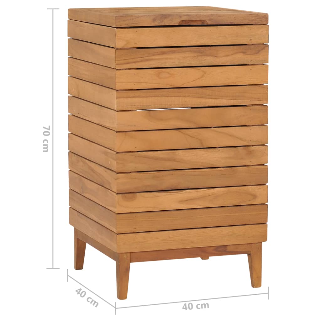 Laundry Basket 40*40*70 cm Solid Teak Wood
