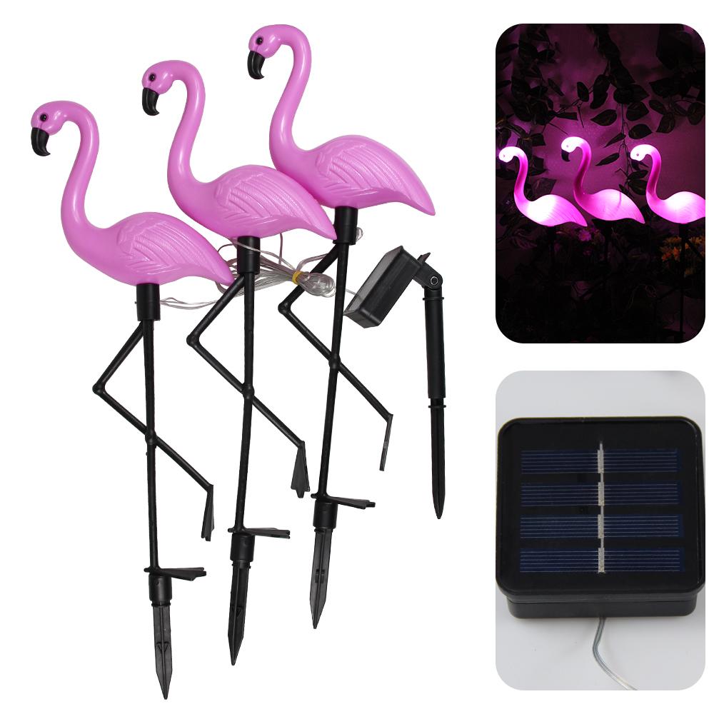 Flamingo Solar Garden Lights Outdoor Decor Waterproof Lawn Light Pathways Patio Decoration Stake Lights Holiday Supplies