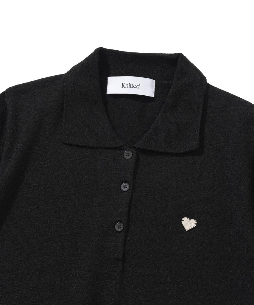 KNITTED (W) Basic Essential Washable Collared Knit Black