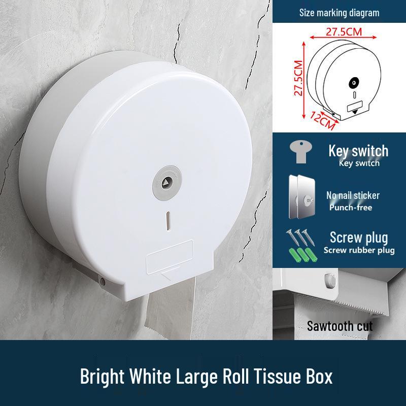 Waterproof Large Roll Toilet Paper Holder for Hotel or Guesthouse Bathrooms