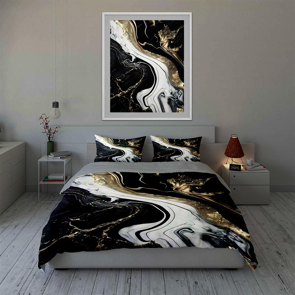 Marble swirl pattern. Bedding Duvet cover sets Duvet covers Pillowcases gifts (1 * Duvet Cover 2 * Pillowcases, without duvet insert)