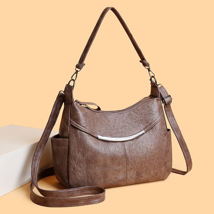 Einschulter-Damenhandtasche, Umhängetasche, Einfache Mama-Tasche, Lässige Damen-Handtasche
