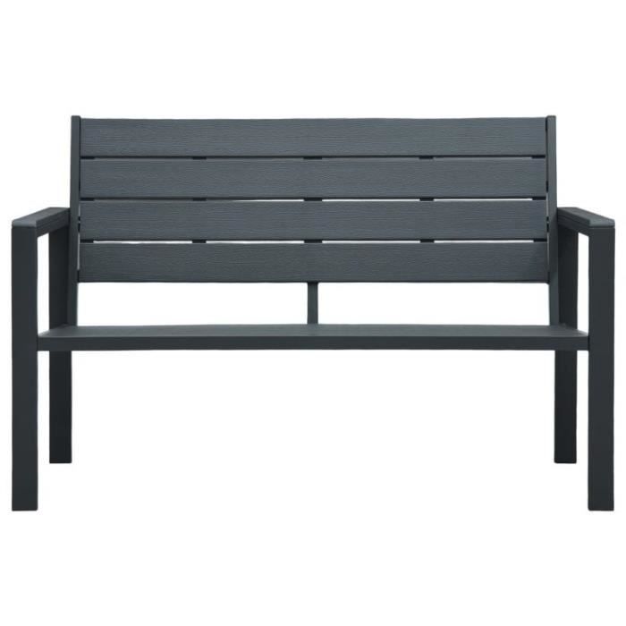 Banc de jardin - vidaXL - 120 cm - PEHD résistant - Aspect bois - 2 personnes