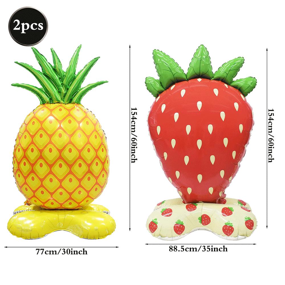Large Standing Foil Balloons Fruit Vegetable Party Decorations Giant Cactus Carrot Lemon Watermelon Hawaiian Luau Decor Supplies