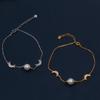 925 Sterling Silver Crescent Moon & Freshwater Pearl Bracelet - Women's New Spring Fashion Arrival