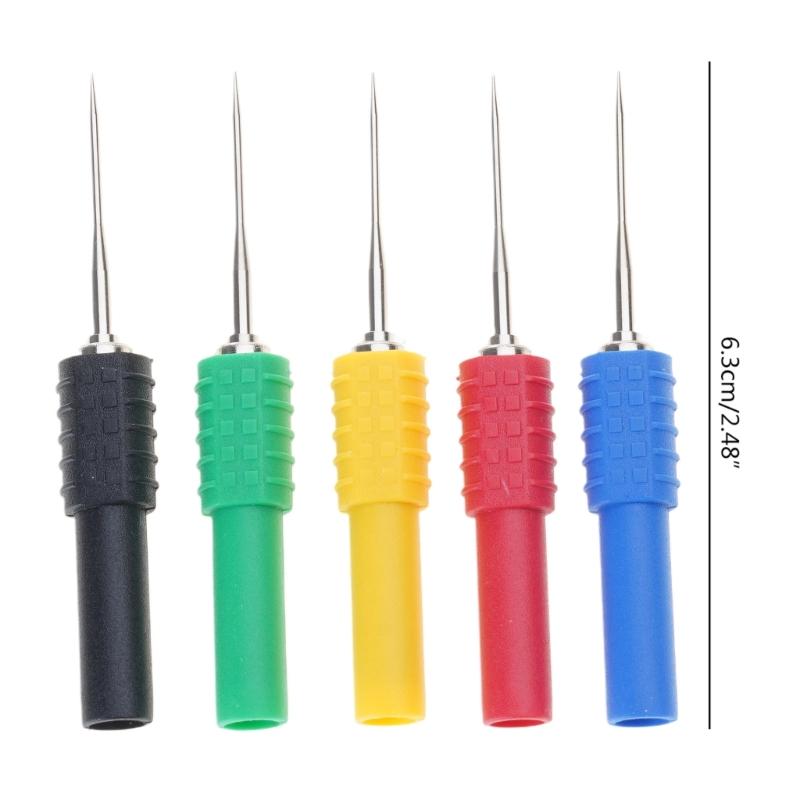5pcs Test Back Probe Pin,Not-Destructive Pin Test Probes Pin Insulation Piercing Needle Multimeter Test Probe
