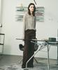 ROIROI Loose Fit Tencel Henley Neck Long Sleeve Tee - Khaki