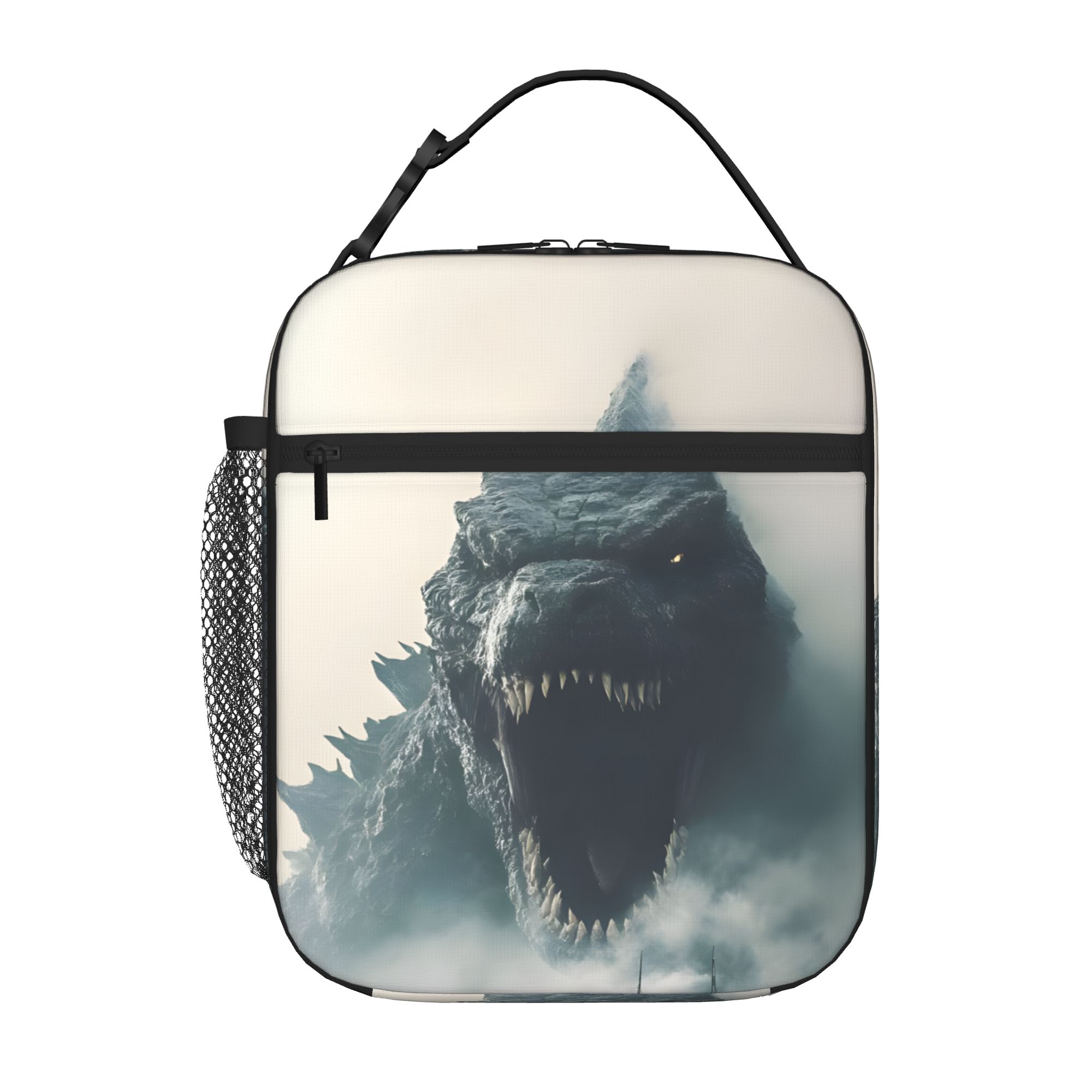 1 Piece Zipper Closure The King Roars Storage Bag Pocket Godzilla School Lunch Food Box Reusable For Lunch Food Bag One Size