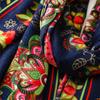 Schal Retro Ethno Stil Schal Fischgrätmuster Marineblau Blume Seidenschal Dickes Tuch Damen