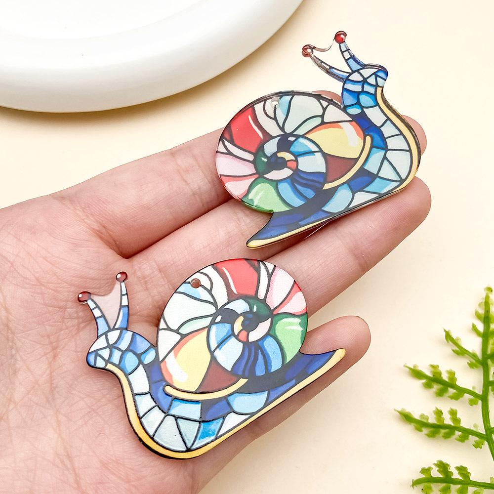 Cartoon Animal Mosaic Acrylic Jigsaw Pendant for DIY Jewelry