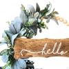 Wood Bead Flower Wreath Greenery for Front Door Decorative Remembrance Gift Hanging Ornament