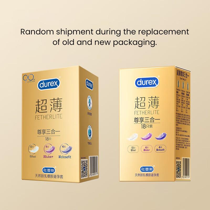 Durex Fetherlite Condom ultra-thin Premium 3 in 1set for Adult Sex  18 pieces