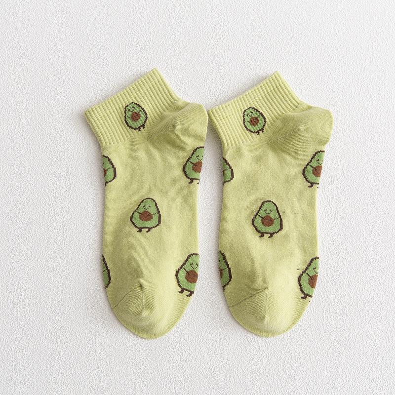 Women's Avocado Spring/Summer Low-Cut Socks - Japanese Fruit-Inspired Design