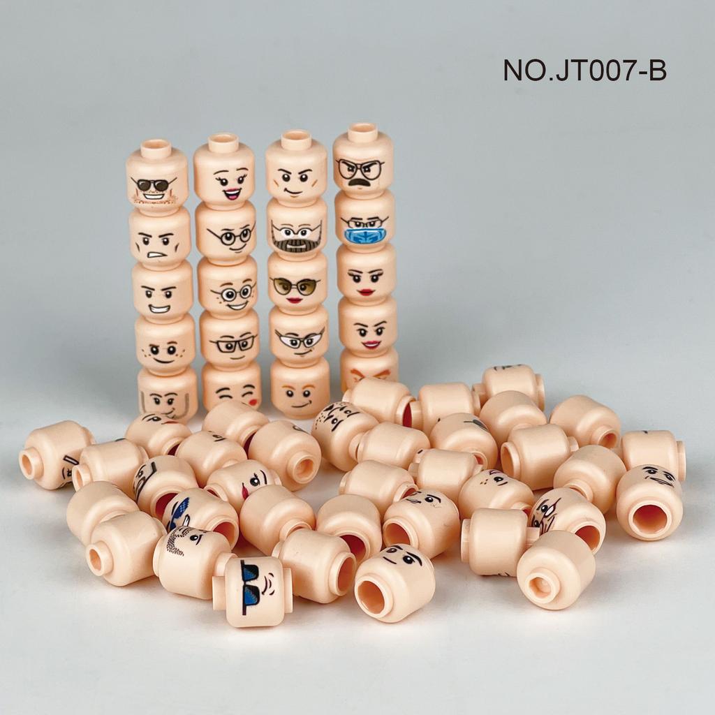 56pcs/Lot DIY Figures Head Building Blocks Accessories Laugh Cry Charming Angry Facial Expression Mini Bricks Toys Model Kids Gifts