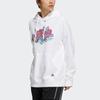 Adidas X Atmos Pink Atmos Collaboration Allover Graphic Print Hoodie Soft Fleece Lined Casual Long Sleeve Hoodies Women White GT0091