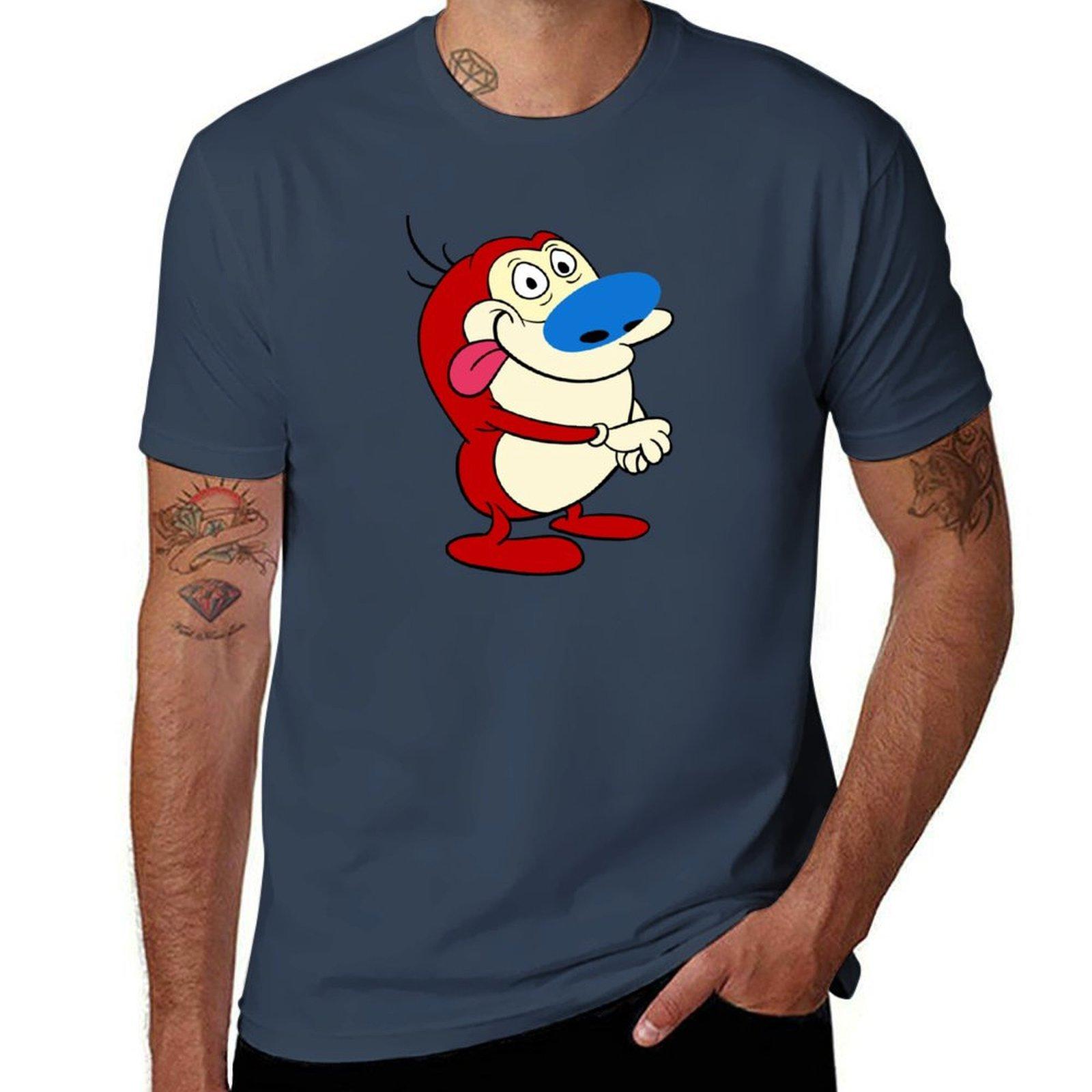 Ren Stimpy Stimpson Stimpy J Cat Tshirt Casual Lightweight Short Sleeve Top S