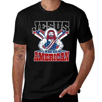 Jesus Was An American Usa 4th Of July Funny Tshirt Holiday Lightweight Tshirt