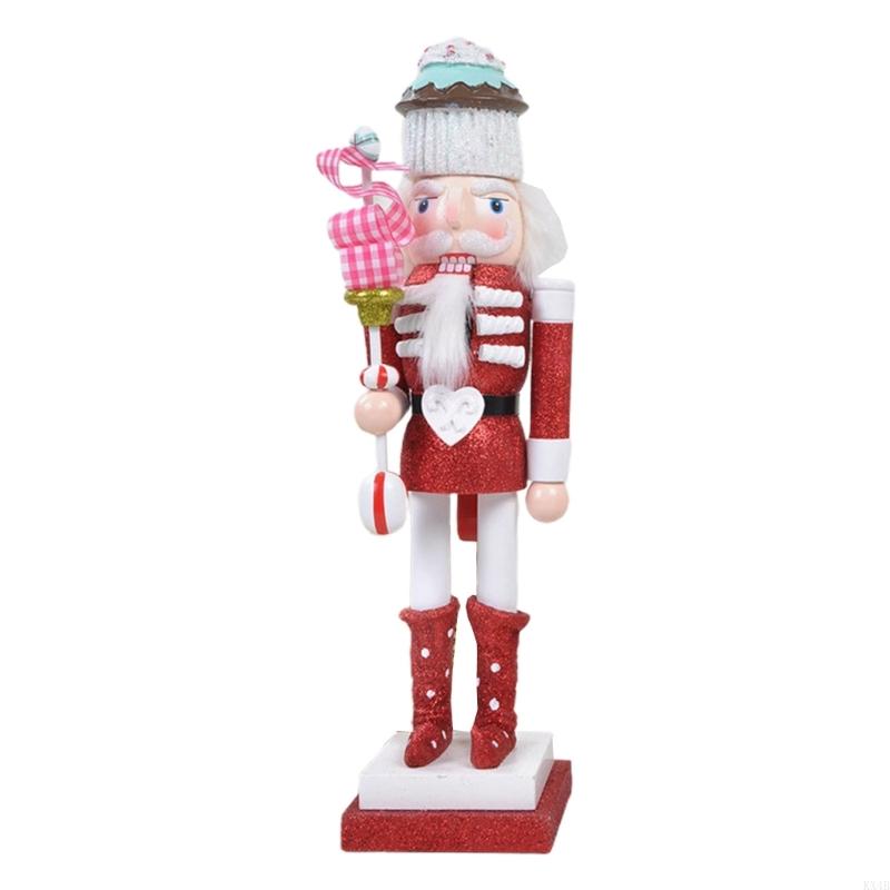 

KX4B 15 Inch Cake Candy Wooden Christmas Nutcracker Soldier Ornaments Figurine Toy
