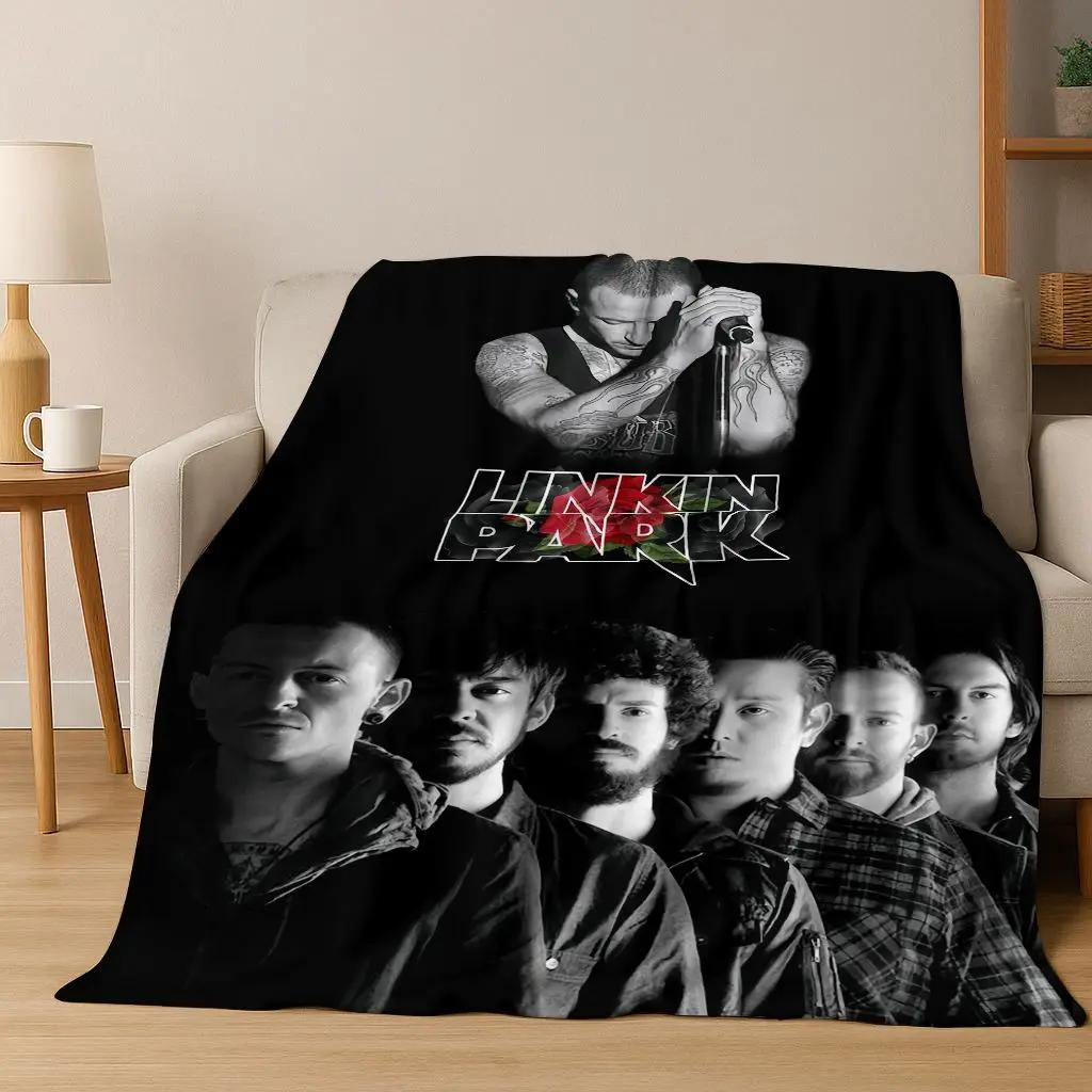 Classic L-Linkin Park Sign Rock Band Art Flannel Blanket,Cozy Soft Throw Blanket for Home Bedroom Bed Sofa Picnic Cover Gift Kid