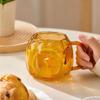Tazza in Vetro a Forma di Zucca con Manico per Cucina di Casa, Tè e Caffè
