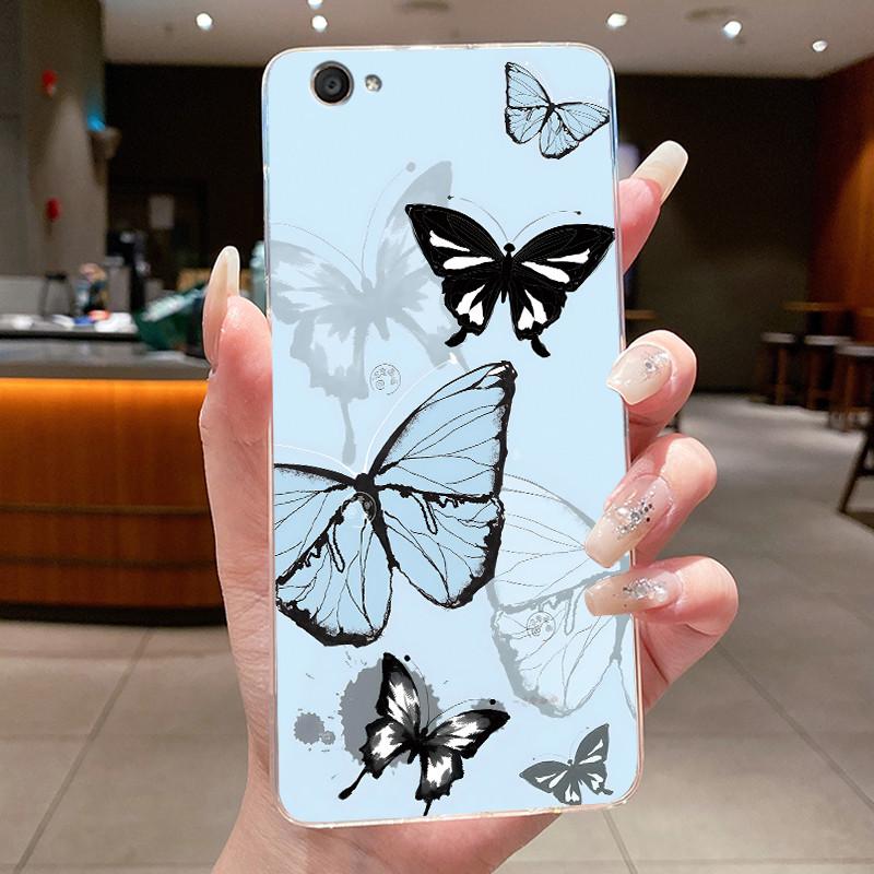 Luxury Fashion Butterfly Flowers Case For Vivo V5 Plus X9 X9s 1611 Back Cover Clear TPU Soft Silicone Phone Case Bumper Housing