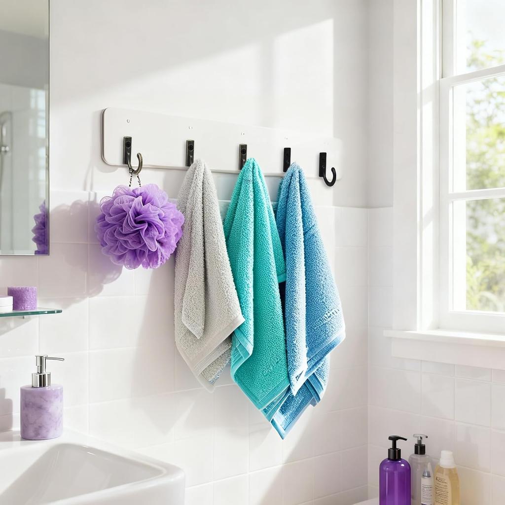 40 Pieces Key Hooks Black Small Hooks Wall Mounted Single Hook for Hanging Clothes Hat Jewelry Hanging Kitchen Bathroom Towels Farmhouse Retro Small