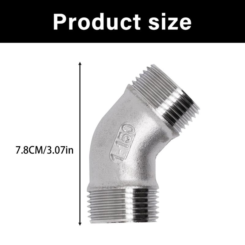 Pair Of 45 Degree Elbows Steel Rustproof Pipe Couplers Temperature Resistant Pipe Elbow Upgrades For Gas Water Systems