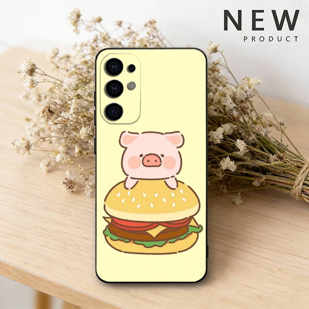 

Cartoon L-Lulu Pig Phone Case For Samsung S26,25,24,23,22,21,20,30,Ultra,Plus,Fe,Lite Black Shell Samsung S26ULTRA