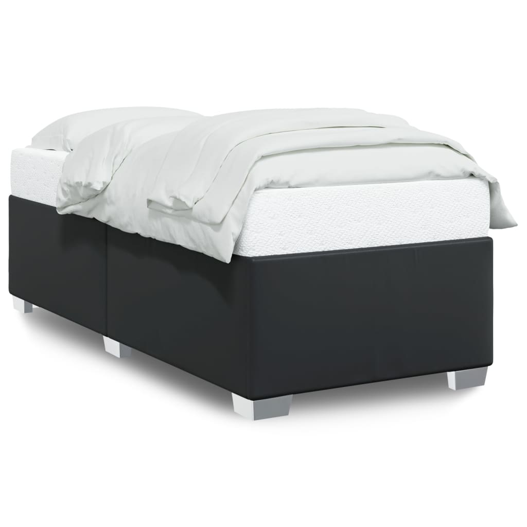 Black Bed Frame 90x190 cm Faux Leather
