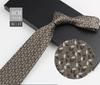 Men'S Tie British Retro Dark Brown Coffee Gold Striped Gentleman'S Suit Shirt Dress Professional High-End Hand Style