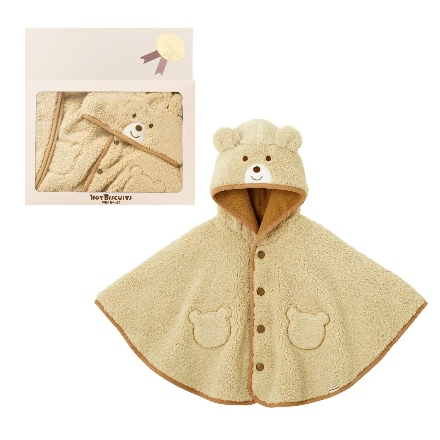 

MIKIHOUSE HOT BISCUITS Набор-плащ для мальчиков и малышей Детский Универсальный размер Коробка Товар Для девочек, Одежда, Подарок, Слоновая кость, (70-90см), Включено, Номер