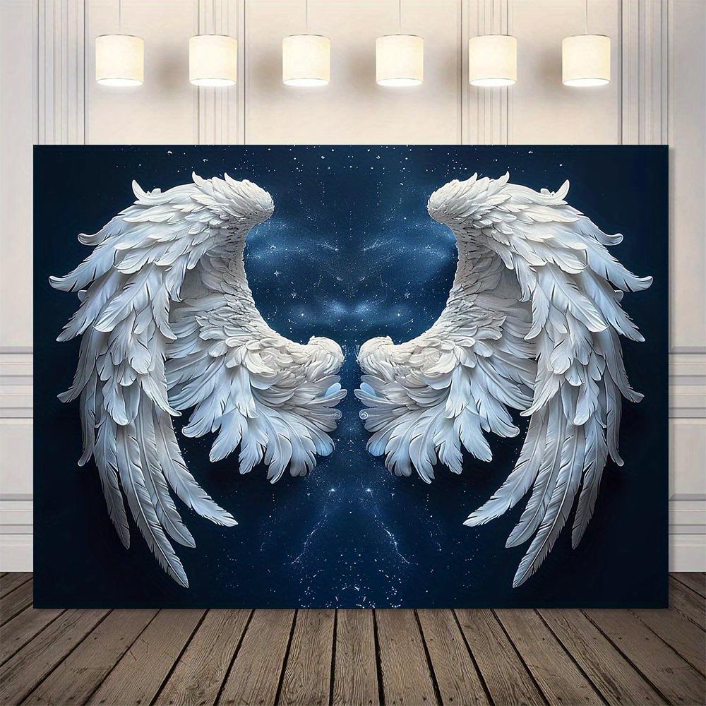 Angel Wings Background - Starry sky photography background prop polyester fabric wall decoration suitable for party scenes
