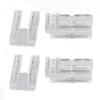 20 Pcs FCOB COB LED Strip Connector 8mm 0.31in Transparent Solderless COB LED Strip To 2 Pin Wire Connector