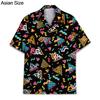 Retro 80s Pop Art Hawaiian Shirt 2025 Neon Cassette Skateboard Headphone Shirt, Vintage 90s Party Button-Up Summer Unisex Shirts