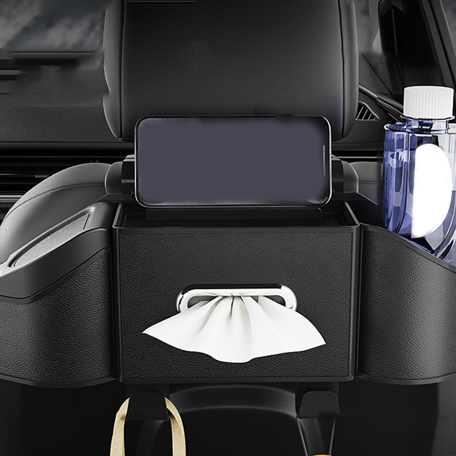 

Car Seat Back Organizer Backseat Storage Box Convenient Keep Tidy with Hooks Hanger for Driving