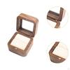 Wooden Ring Box Engagement Elegant Small Jewelry Trinket for Proposal Birthday