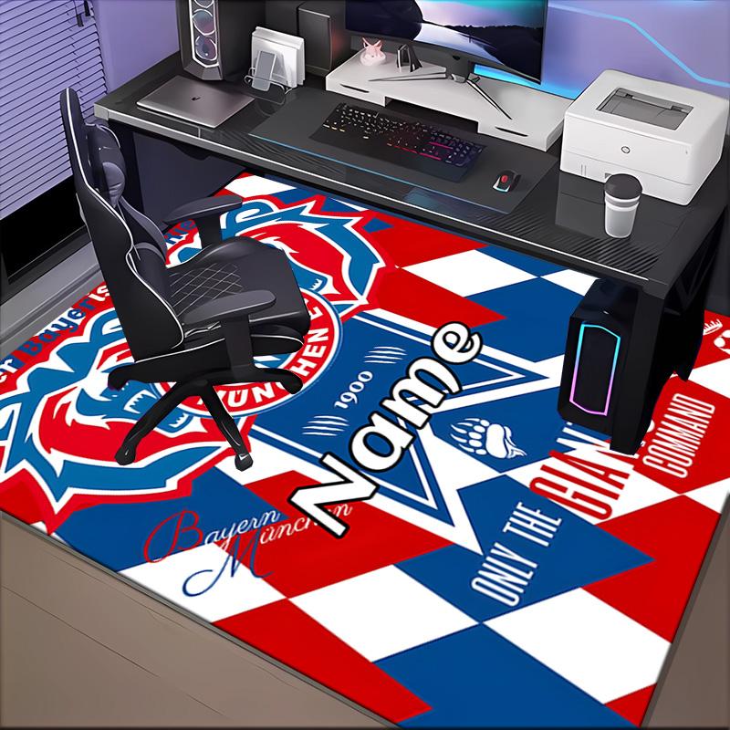 Custom Name Munich Crest Rug Game Carpet, Floor Mat for Bedroom Living Room Entryway Rug, Home Decor Idea Gift for Christmas birthday