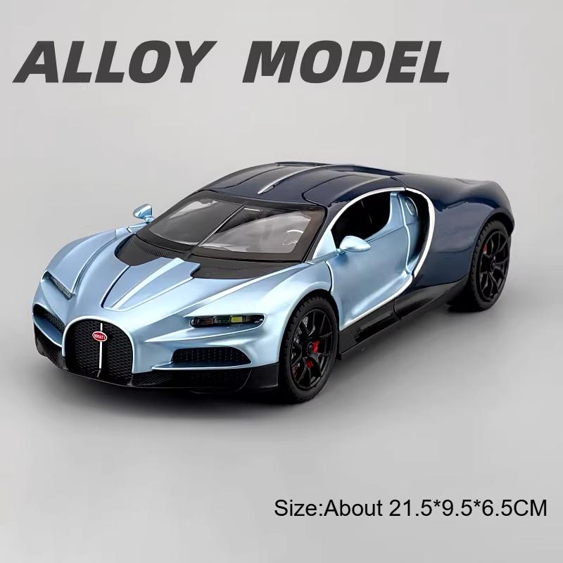1:24 Tourbillon Atlantic Sports Car Model Toy Sound Light Pull Back Doors Opened Cars Models Toys Desktop Ornaments for Boys