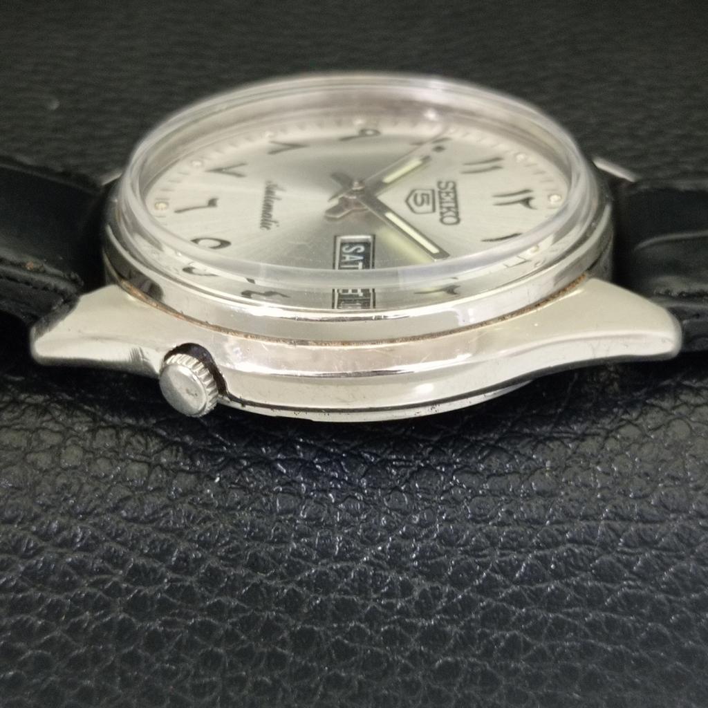 SEIKO 5 AUTOMATIC VINTAGE JAPAN 6309A MENS ARABIC SILVER DIAL WATCH a702442-5 R124-a702442