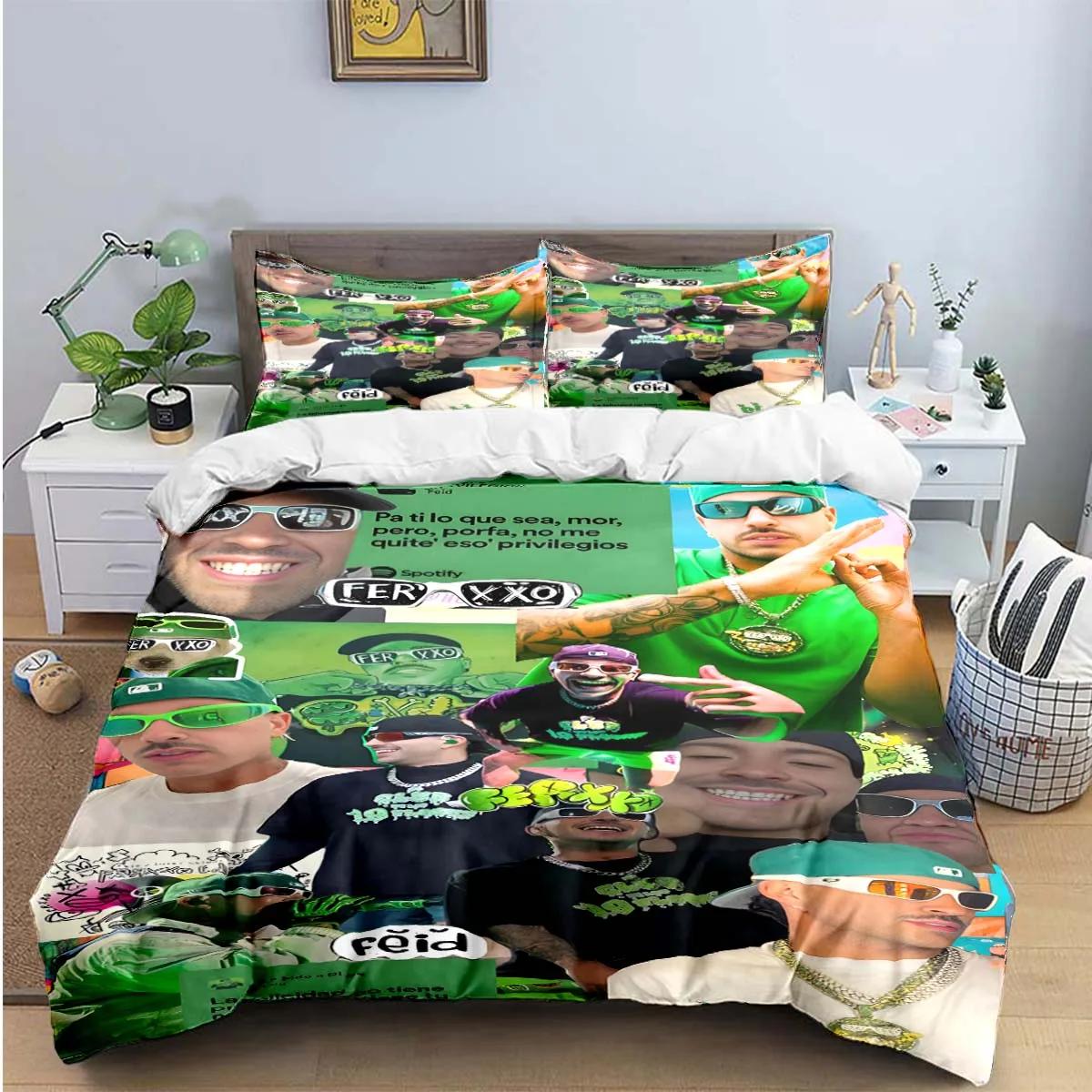 

Fashion Pop Singer Ferxxo Feid Print Bedding Sets Bed Supplies Set Duvet Cover Bed Comforter Set Bedding Set Luxury BirthdayGift EU Twin 135x200cm